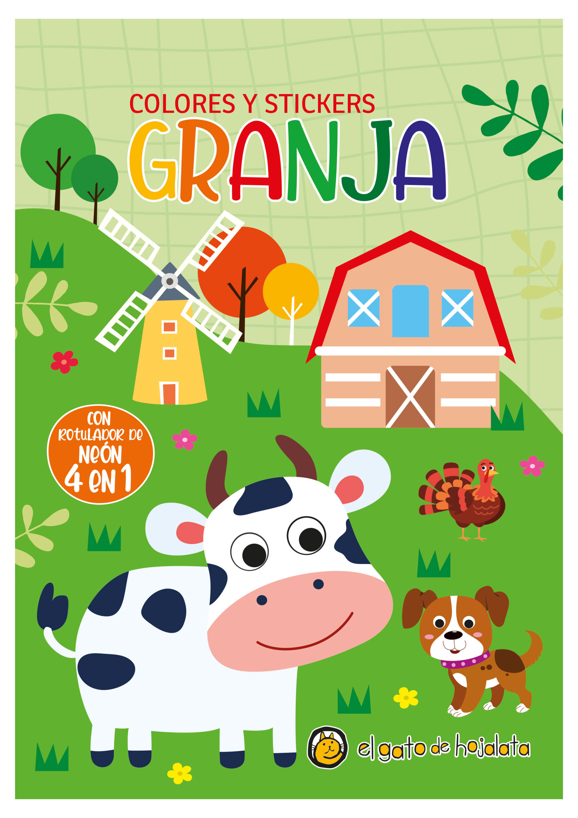 Colores 4 en 1 y Stickers: Granja