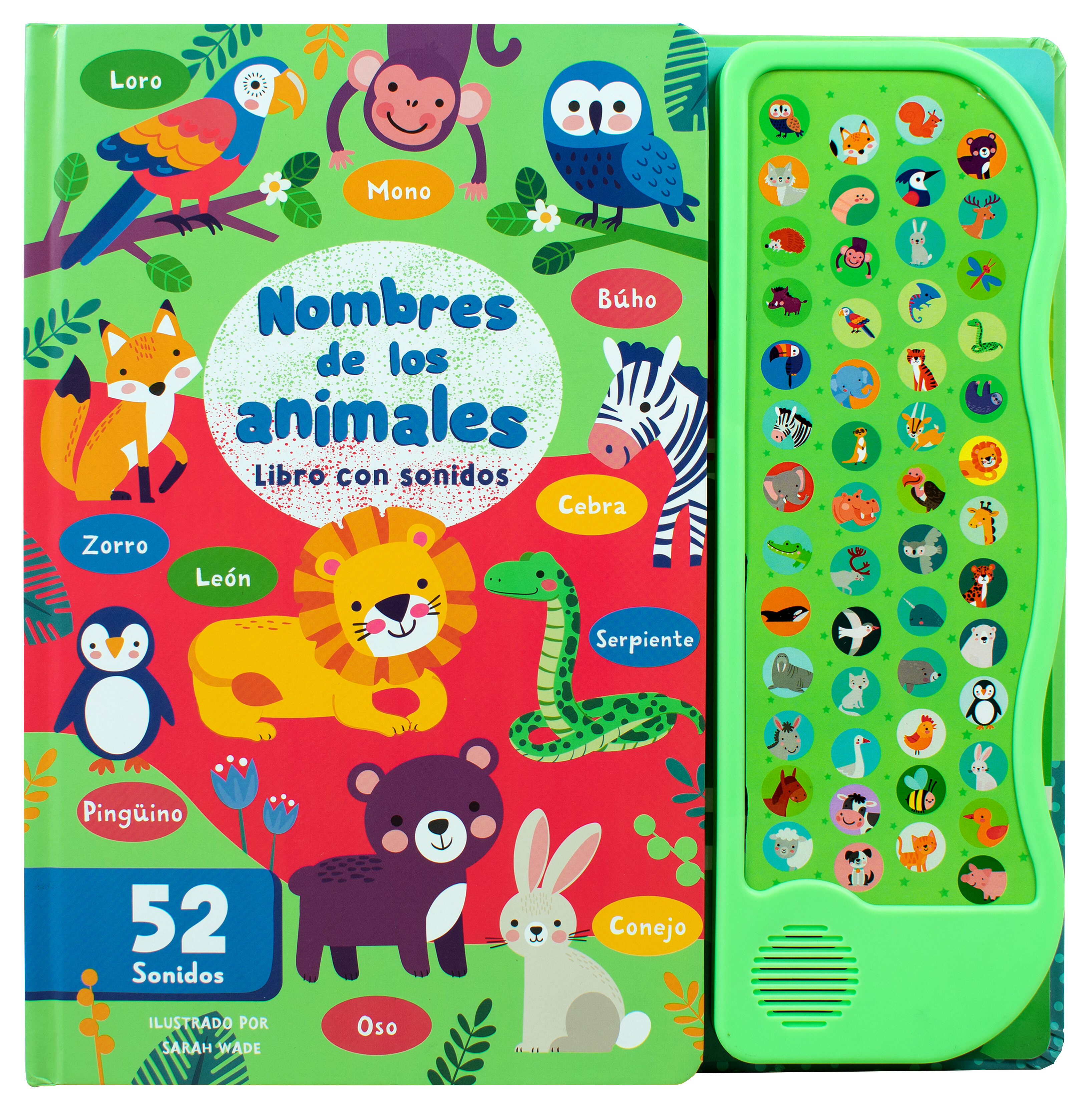 Libro infantil con botones: 52 sonidos:Nombres de los animales