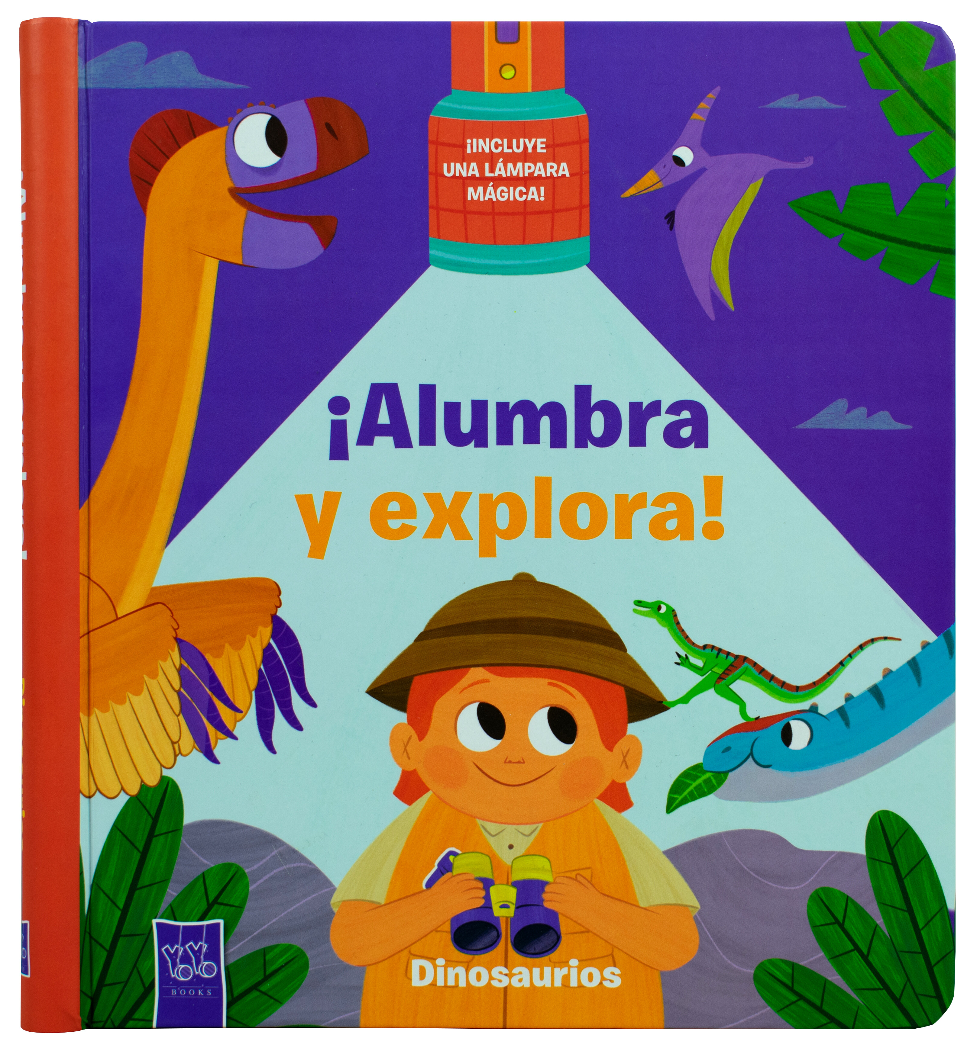 Libro infantil: ¡Alumbra y explora!: Dinosaurios