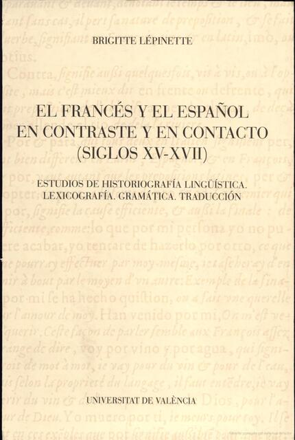 El francés y el español en contacto y en contraste (siglos XV-XVII)