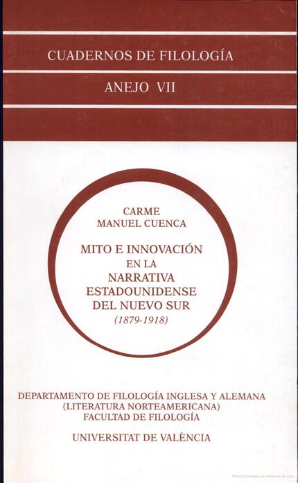 Mito e innovación en la narrativa estadounidense del Nuevo Sur (1879-1918)