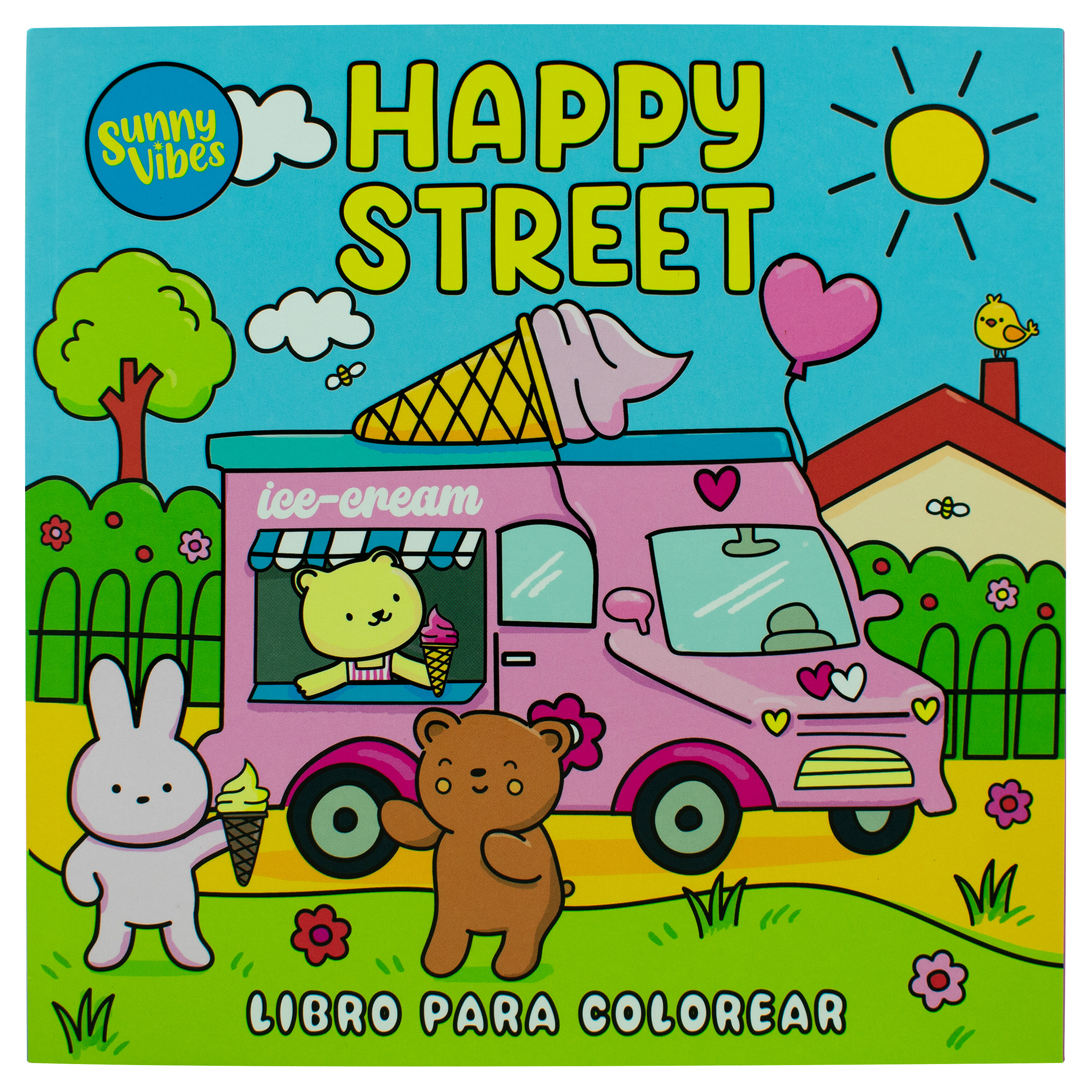 Libro para colorear: Sunny Vibes: Happy Street