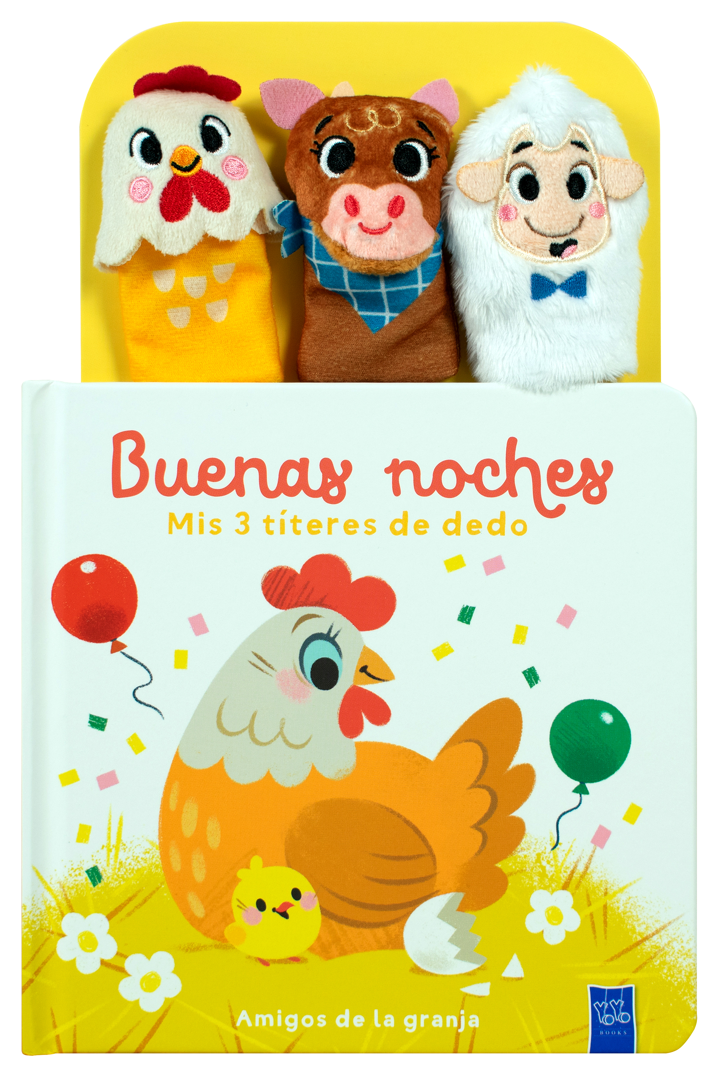 Cuento infantil: Buenas noches mis 3 títeres de dedo: Amigos de la granja