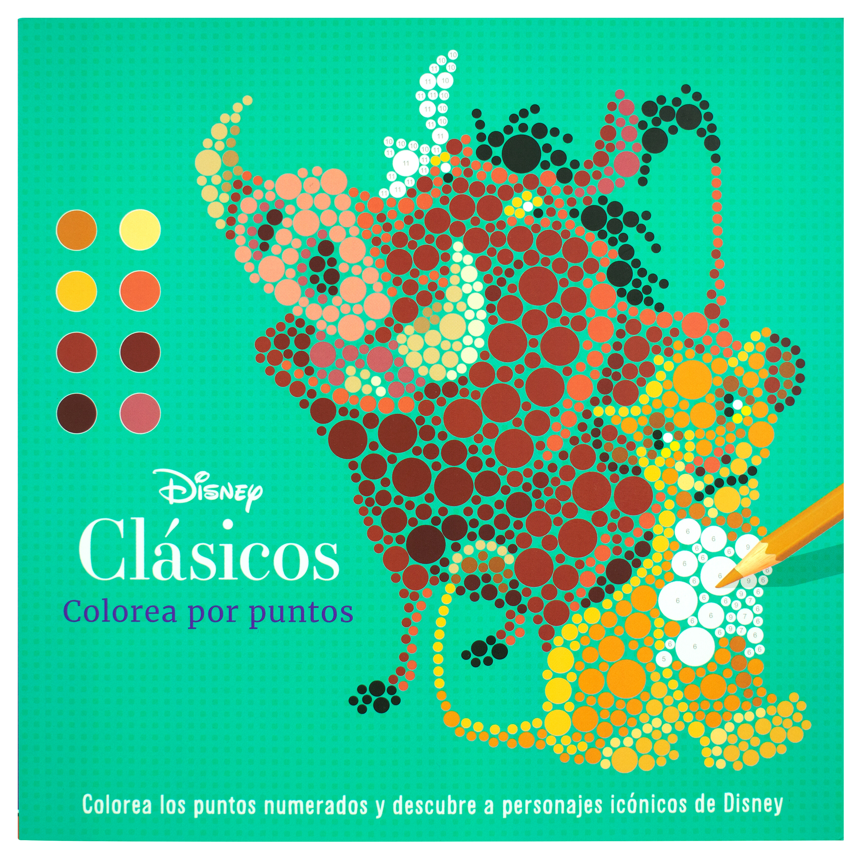 Libro infantil para colorear: Colorea por puntos: Disney Clásicos