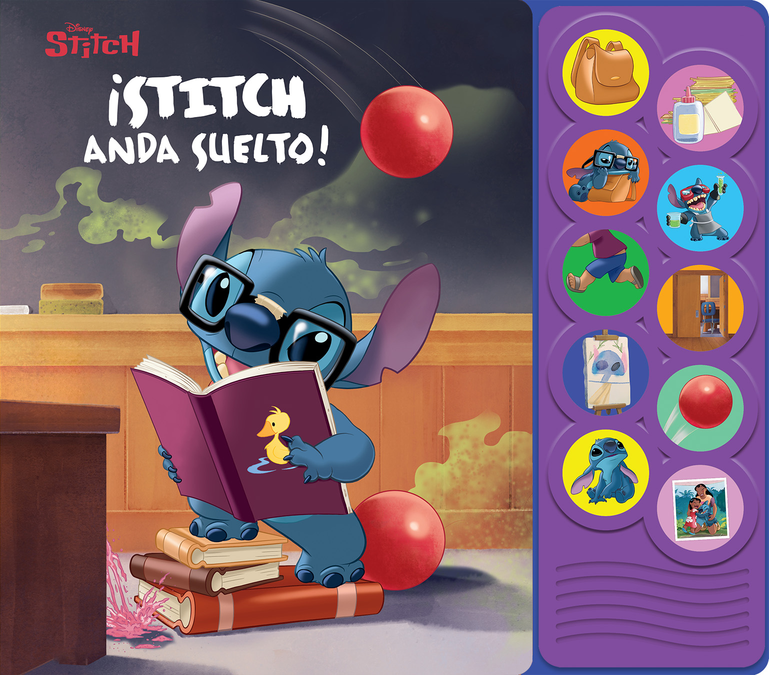 DISNEY STITCH: STITCH ANDA SUELTO! -  LIBRO DE ESCUCHAR Y APRENDER - LIBRO INTERACTIVO CON 10 BOTONES DE SONIDOS - PI KIDS