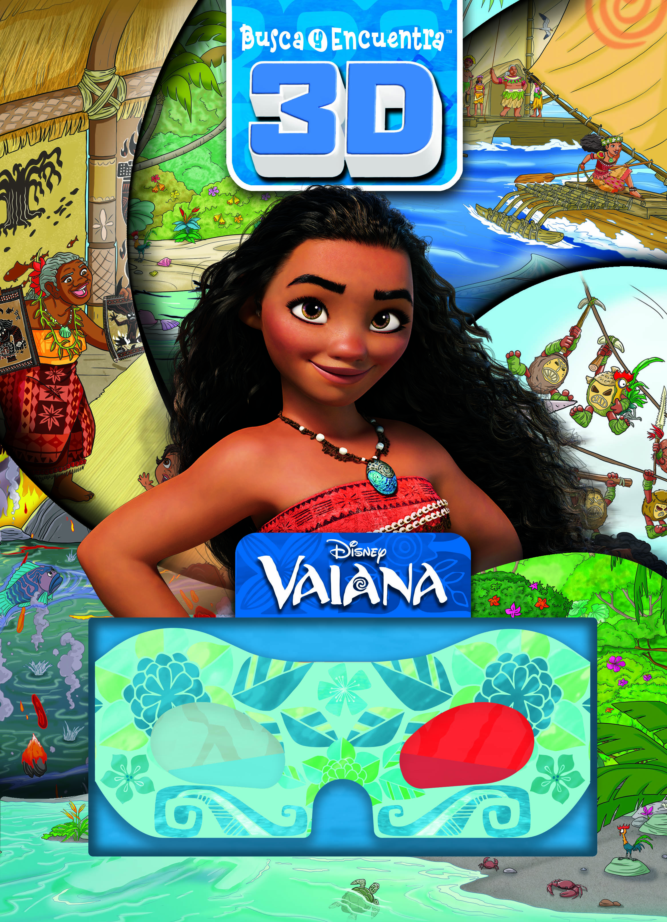 DISNEY VAIANA - BUSCA Y ENCUENTRA - LIBRO DE ACTIVIDAD CON ESCENAS EN 3D - INCLUYE LENTES - PI KIDS