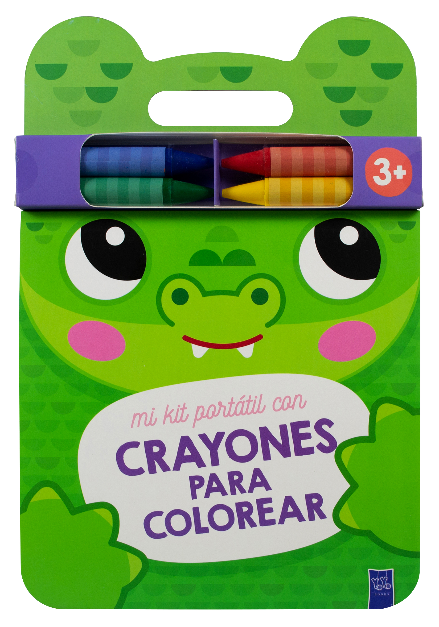 Libro infantil: Mi kit portátil con crayones para colorear: Cocodrilo