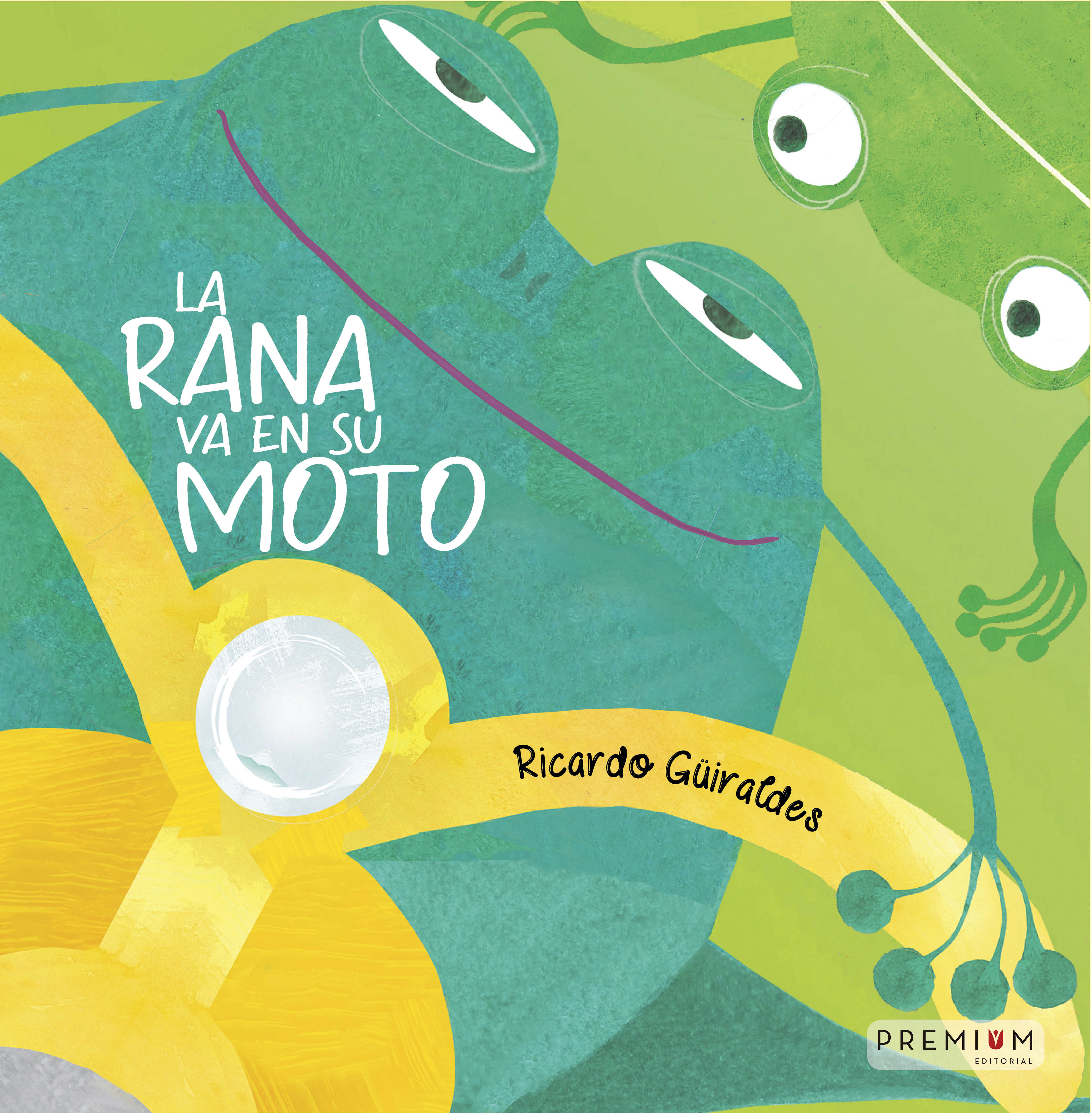 La rana va en su moto