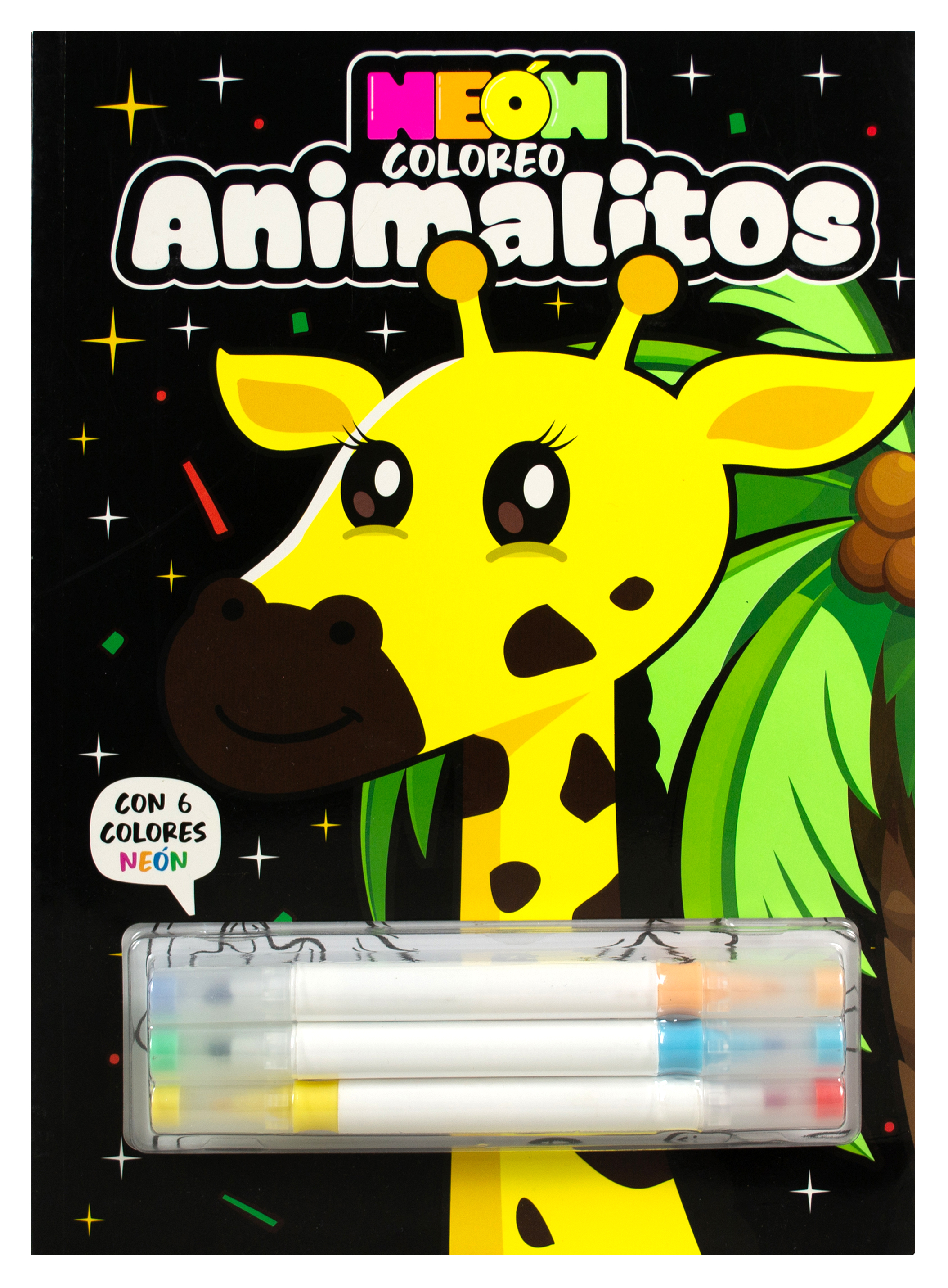 Libro infantil para colorear: Neón Coloreo: Animalitos
