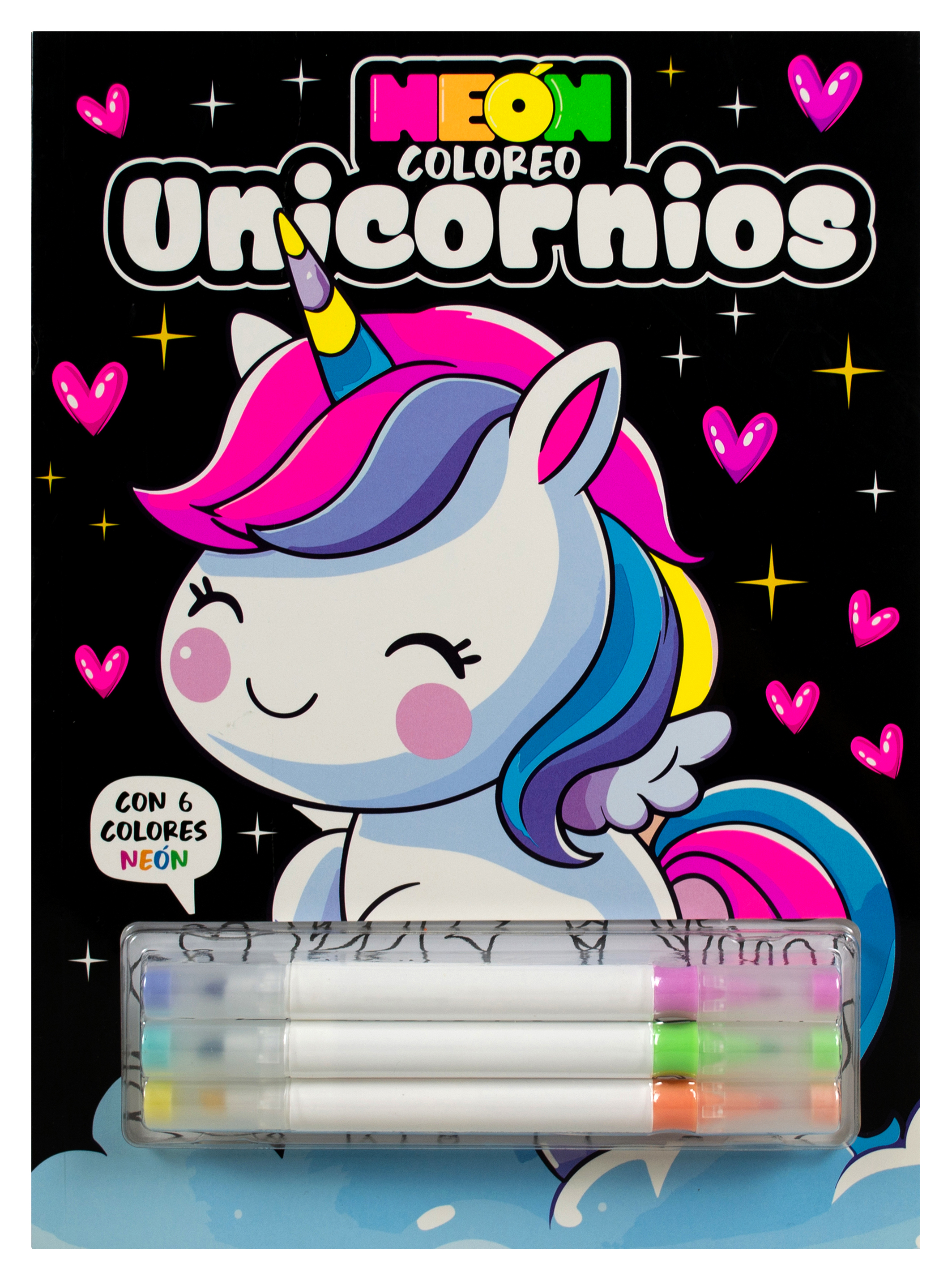 Libro infantil para colorear: Neón Coloreo: Unicornios