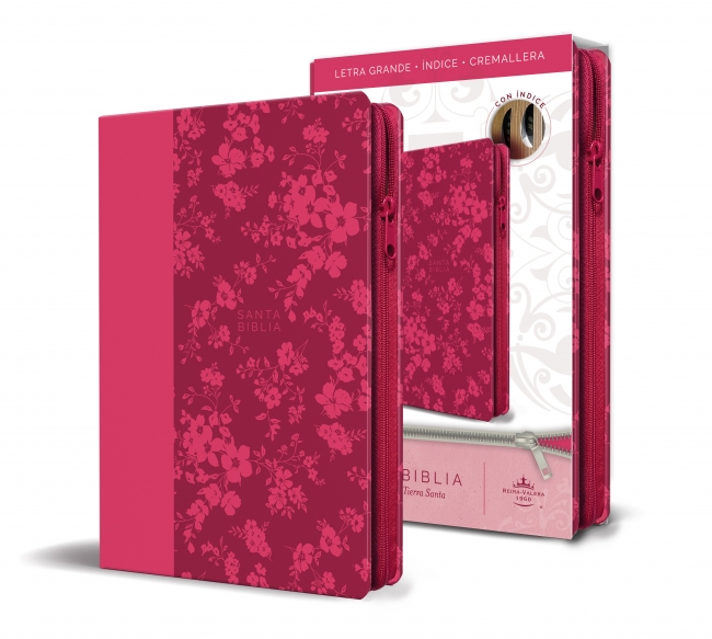 Biblia Reina Valera 1960 letra grande. Símil fucsia