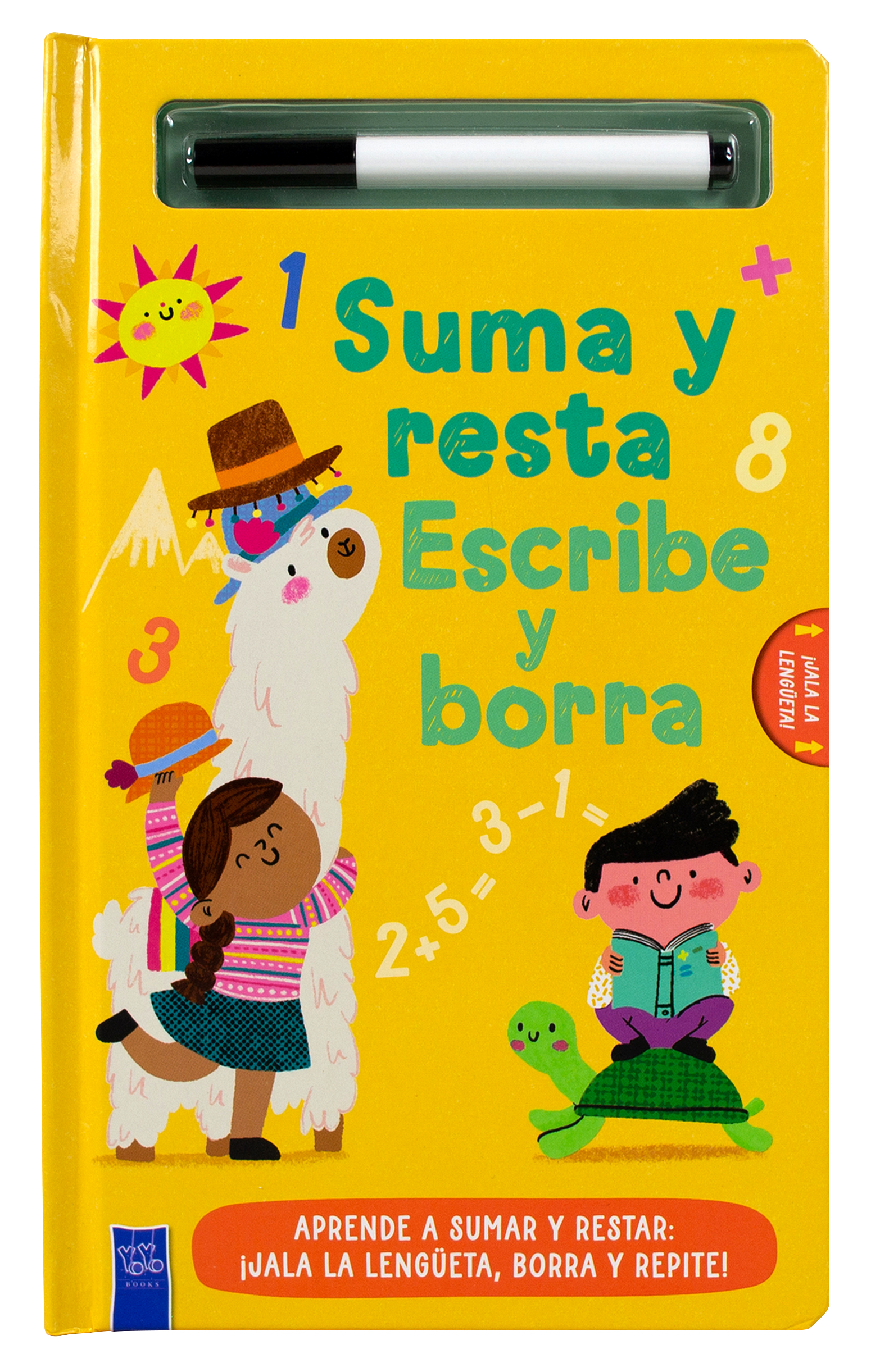 Libro infantil de actividades: Escribe y borra: Suma y resta