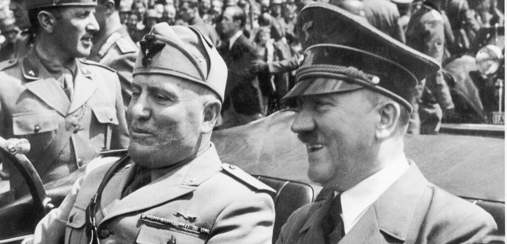 Adolf Hitler y Benito Mussolini, 1940. (Getty Images).