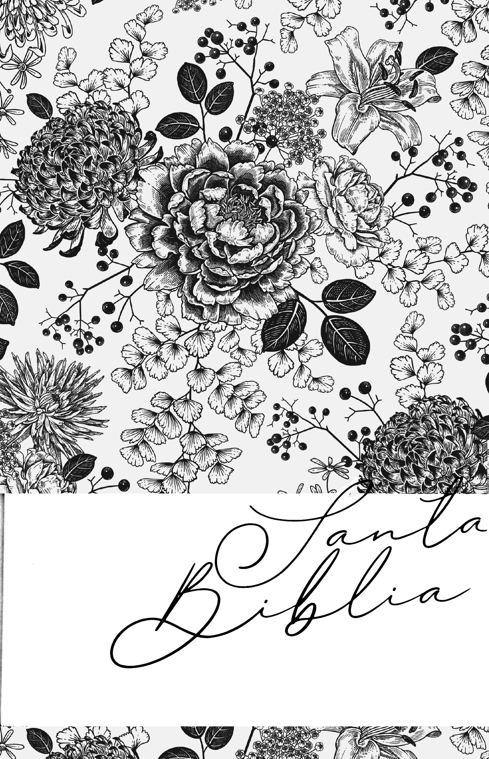 Biblia RVR 1960 de apuntes tapa dura edicion mujeres flores blanco y negro