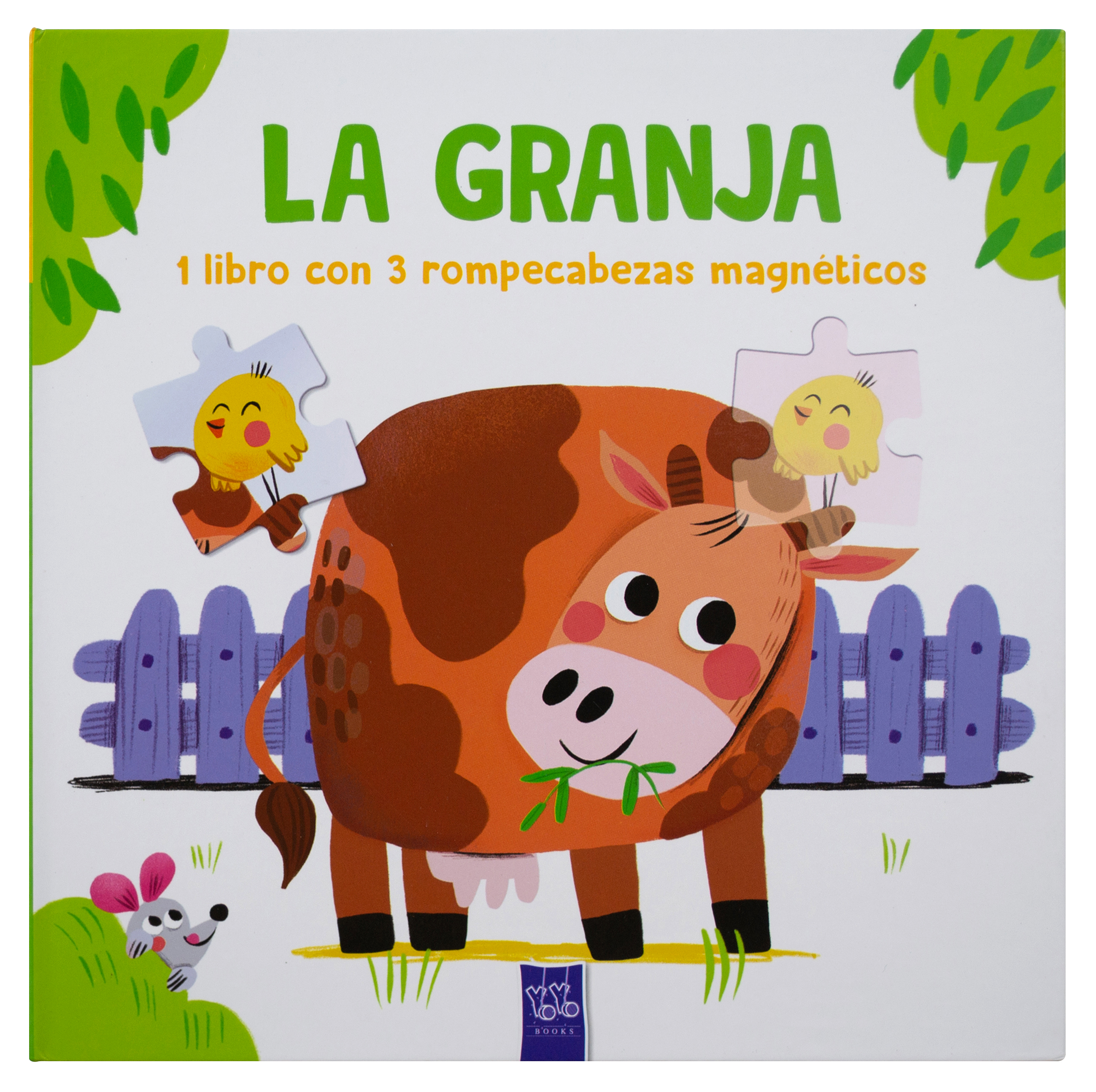 Libro infantil: 1 Libro con 3 rompecabezas magnéticos: La granja