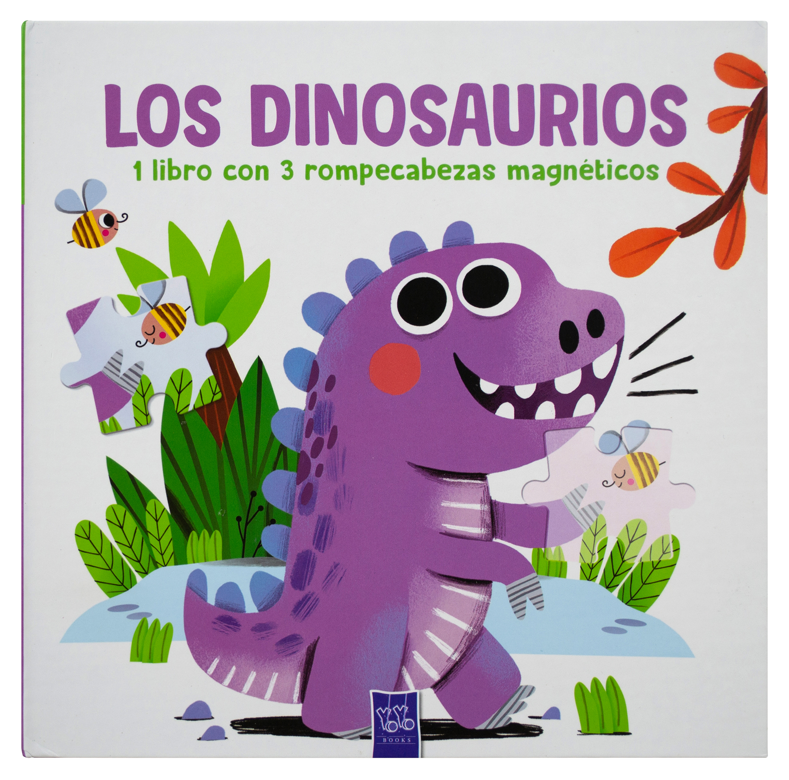 Libro infantil: 1 Libro con 3 rompecabezas magnéticos: Los dinosaurios