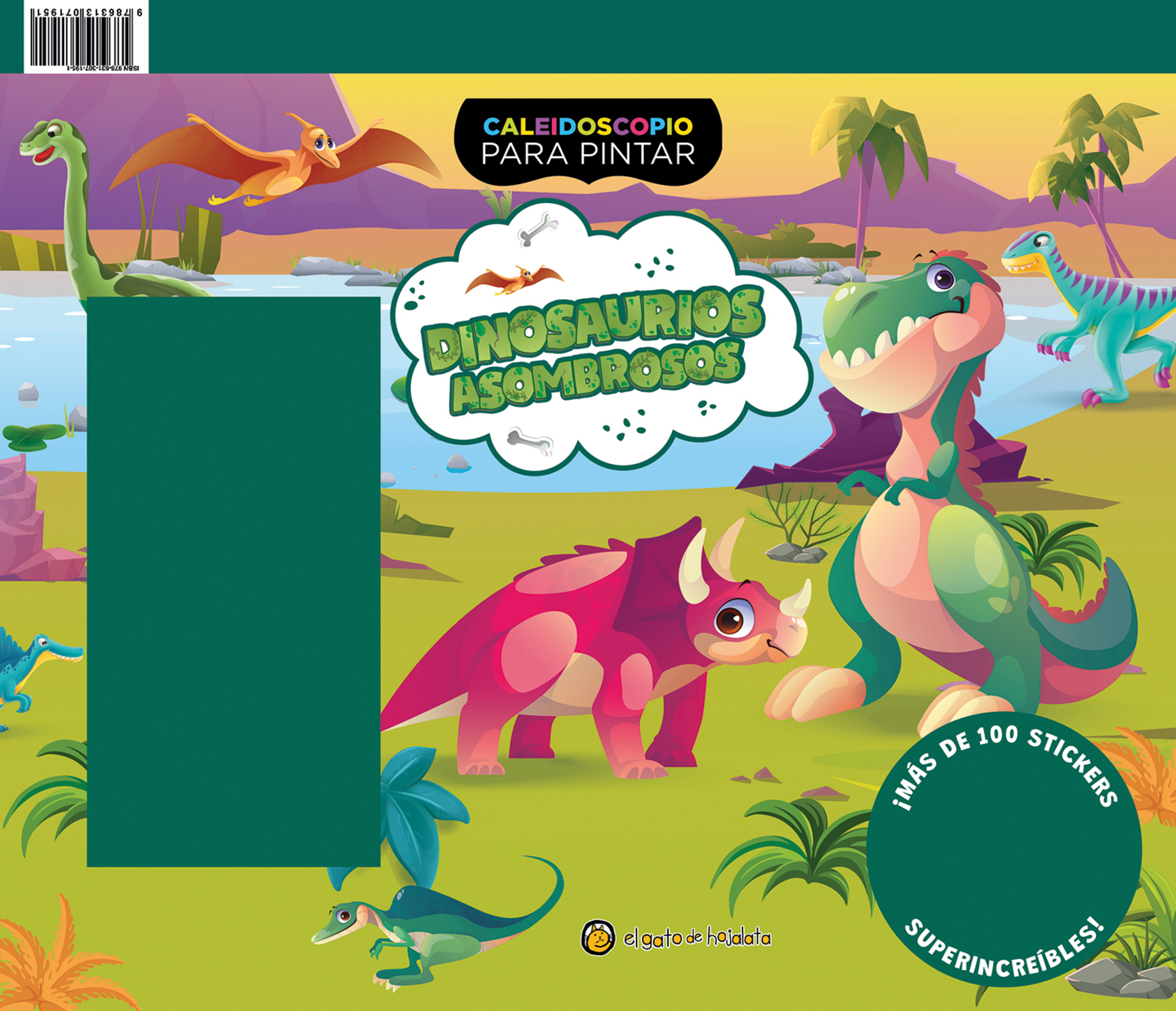 Caleidoscopio para pintar: Dinosaurios asombrosos