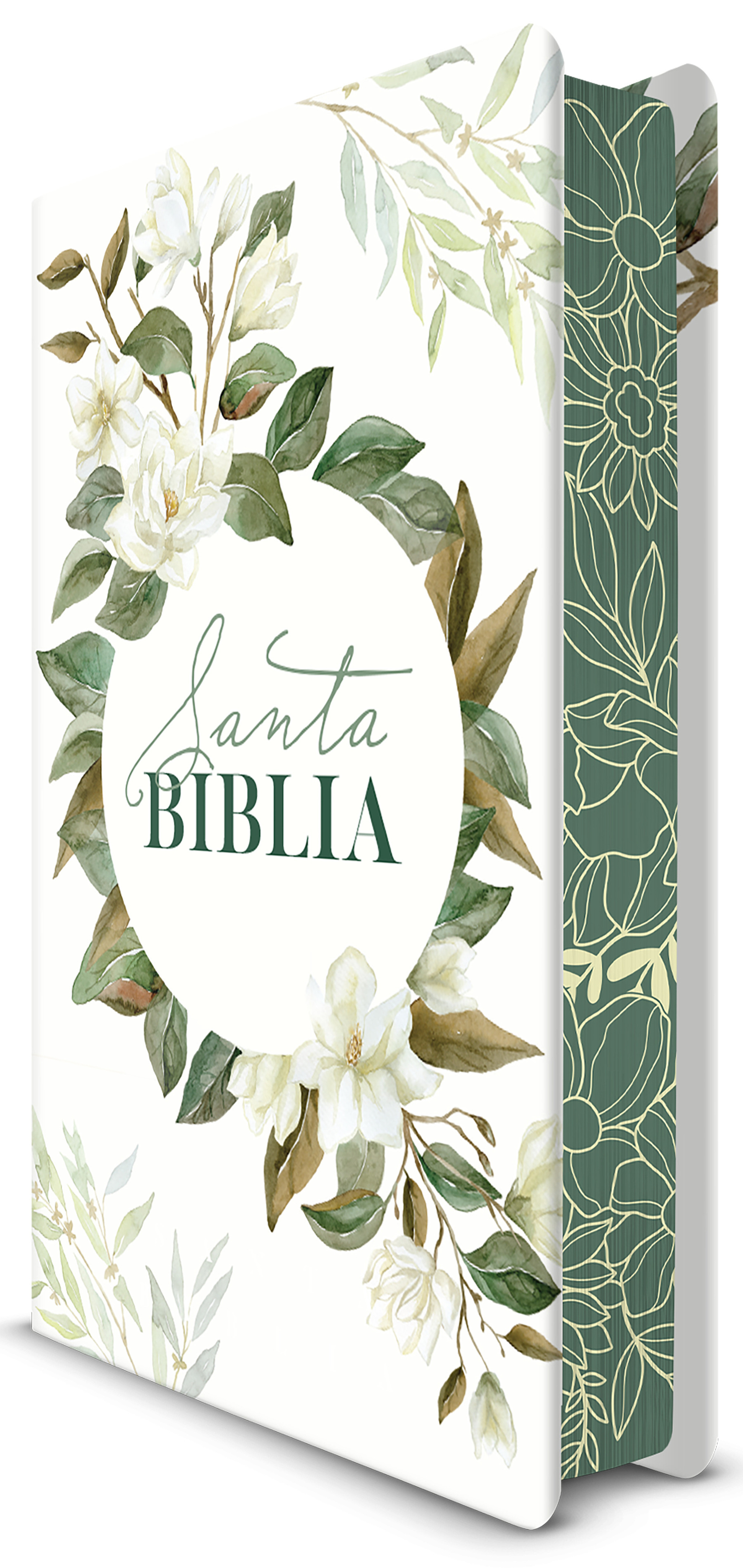 RVR 1960 Tapa Dura tamano manual Flores blanco y verde Nombres de Dios