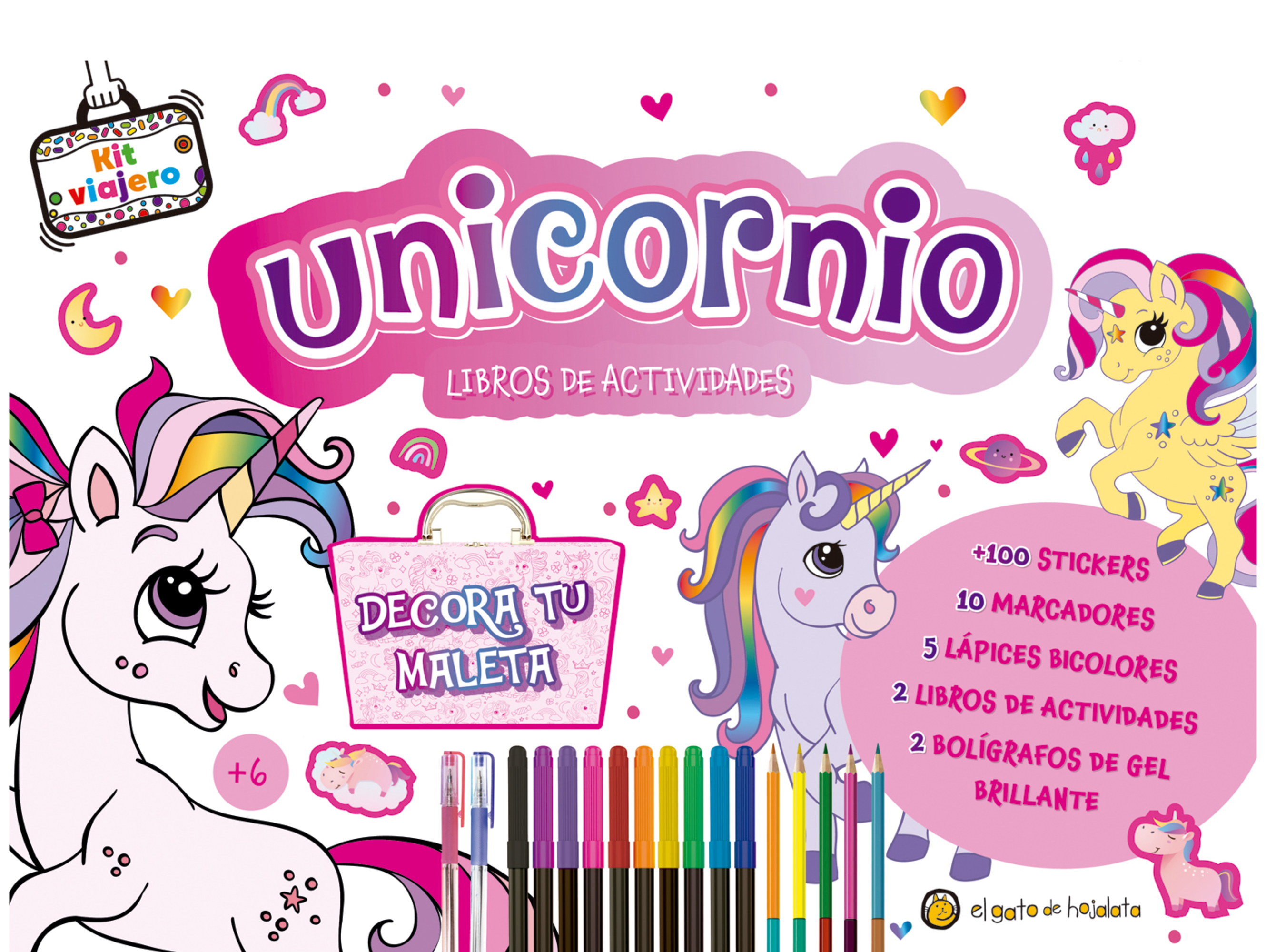 Kit viajero para colorear: Unicornios