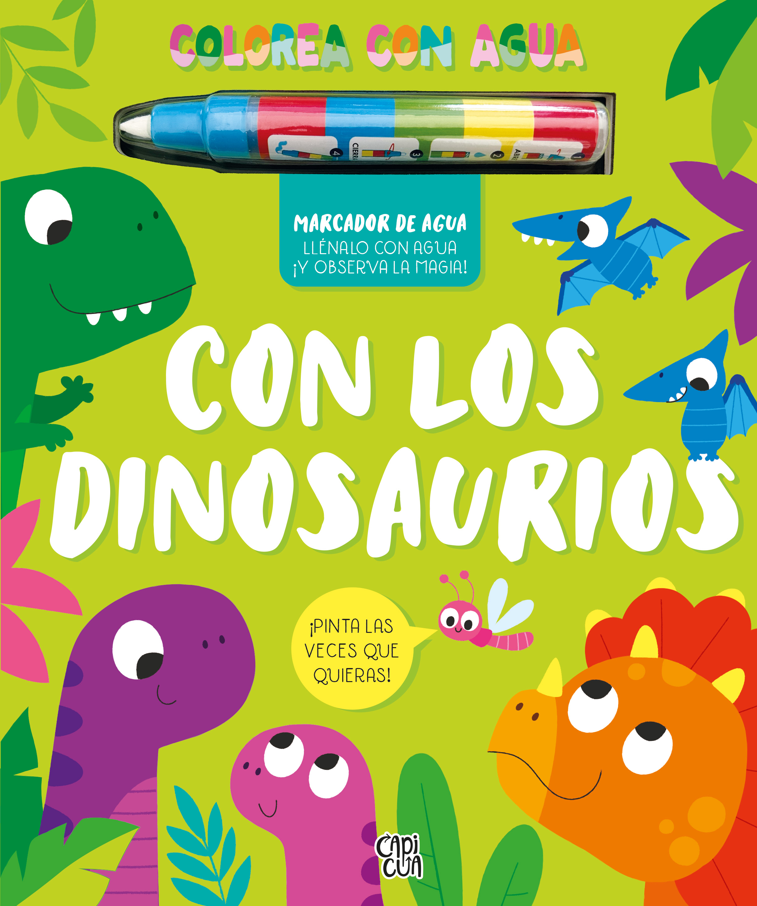 Colorea con agua: Con los dinosaurios