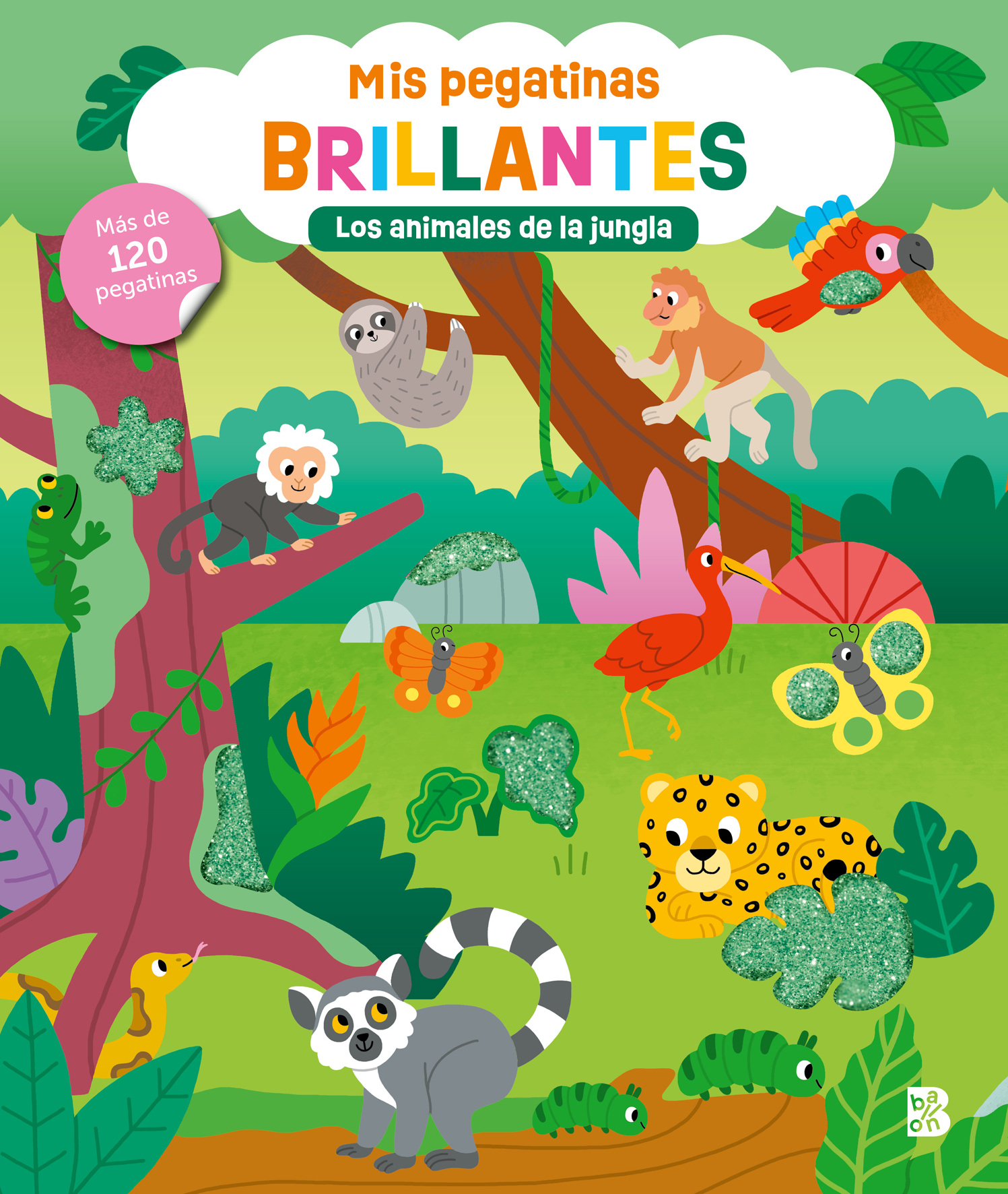 MIS PEGATINAS  BRILLANTES - LOS ANIMALES DE LA JUNGLA